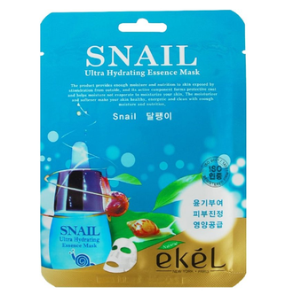 EKEL Маска тканевая с улиточным муцином SNAIL Ultra Hydrating Essence Mask, 1шт. 538761