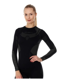 Футболка женская длинный рукав Brubeck DRY черный  LS13070