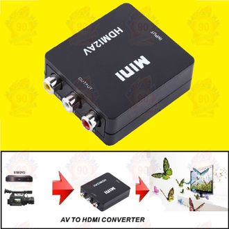 Конвертер  HDMI-AV RCA in Box (Преобразователь сигнала) Черный