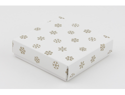 Коробка на 1 печенье со съемной крышкой БЕЗ Окна (11*11*3 см), Снежинки