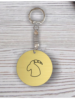 Брелок с гравировкой золотой талисман коза №15