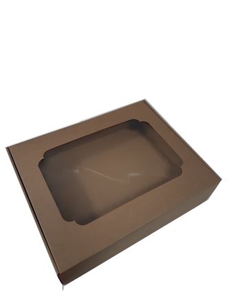 Коробка ПЛОТНАЯ для торта Цифра, 43*34*10 см, КРАФТ