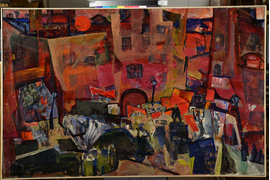 Эскиз к картине «Революционные дни», 1969  г., холст., масло, 100х140