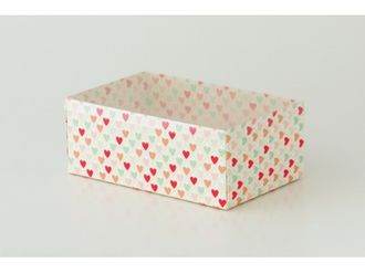 Коробка подарочная ВЫСОКАЯ 2П-В с Прозрачной крышкой (18*11* выс 7 см), Сердечки