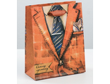 Пакет вертикальный крафтовый «Самому лучшему мужчине»,  12 × 15 × 5.5 см