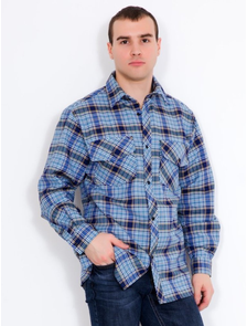 Мужская Рубашка шотландка-фуле большого размера Арт. 176 (цвета в ассортименте) Размер 62-64