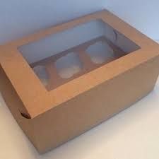 Коробка для капкейков (6шт) 250*160*100 с окном крафт.