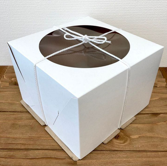 Коробка для тортика С ОКНОМ (гофрокартон), 22*22* высота 16 см