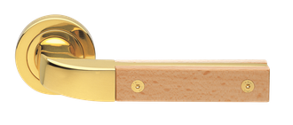 Дверные ручки Morelli Luxury "TREE" OTL/FAGGIO Цвет - Золото со вставкой БУК Дверные ручки Morelli Luxury "TREE" OTL/FAGGIO Цвет - Золото со вставкой БУК