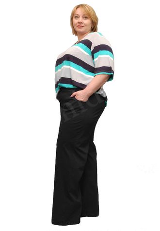 Легкие брюки из мягкой ткани Арт. 3257 (Цвет черный и еще 4 цвета) Размеры 58-80