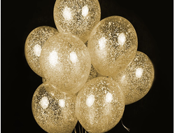 Прозрачный шар с золотыми/серебряными блестками