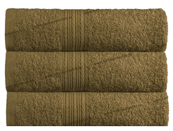Темно-оливковое полотенце оптом махровое пр-во Байрамали (бордюр «косичка»)