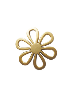 Золотистый металлик, форма "Ромашка", пластиковый магнитик на шторы. Мелкий опт