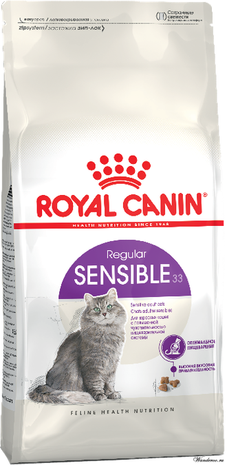 Royal Canin Sensible 33 Роял Канин Сенсибл Корм сбалансированный для кошек с чувствительной пищеварительной системой 15 кг