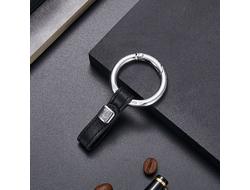 Чёрный кожаный брелок для чехла от автомобильных ключей