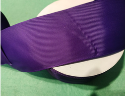 Лента репсовая однотонная, цвет фиолетовый, ширина 5 см, длина 1 м