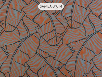 Samba, вискозная портьера с тропической темой узора