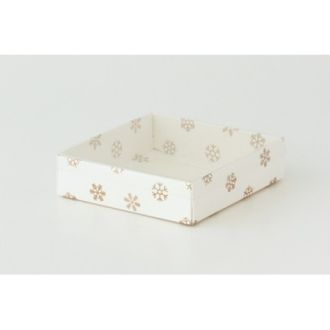Коробка на 1 печенье с прозрачной крышкой, 11,5*11,5*3 см, Снежинки