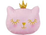Шар (22&#039;&#039;/56 см) Фигура, Котенок Принцесса, Розовый, 1 шт.
