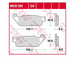 Тормозные колодки передние/задние TRW MCB599SH для Honda, Indian (Sinter Street SH)