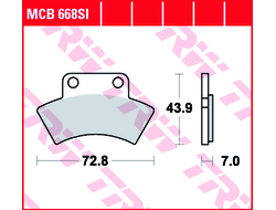 Тормозные колодки задние TRW MCB668SI (FA232) для квадроциклов Polaris, CF MOTO, PGO