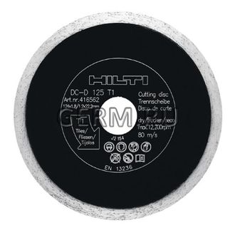 Алмазный отрезной диск для плитки HILTI DC-D 125/22 T1 (2016949) Алмазный отрезной диск для плитки HILTI DC-D 125/22 T1 (2016949)