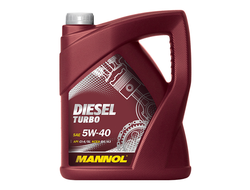 08014 Масло моторное MANNOL  Diesel Turbo SAE 5W40 синтетическое, 5 л.