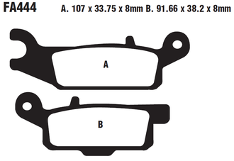 Тормозные колодки EBC FA444R передние правые для Yamaha Grizzly 700/550