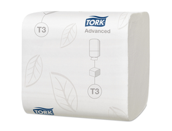 114271 Tork Advanced листовая туалетная бумага в пачках мягкая Система T3 белая