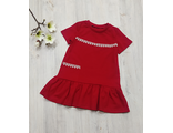 Арт. КУЛ/П32/КР  Платье с карманом, для девочек. Цвет:красный. Размер с 86-140