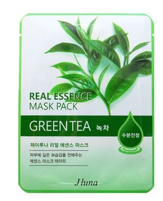 JUNO Маска тканевая для лица с Зеленым Чаем Real Essence Mask Pack, 20 гр. 850566