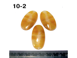 Агат натуральный (кабошон) №10-2: переливт - комплект 40*21*4мм + 2шт 38*22*5мм
