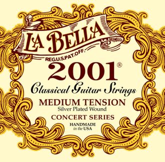 Струны нейлоновые La Bella Classical Guitar Strings 2001 Medium Tension