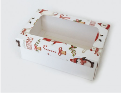 Коробка подарочная ВЫСОКАЯ 2П-В с ОКНОМ (18*11* выс 7 см), дедушка мороз