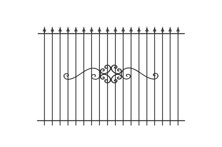 Коис- Мет - эскиз недорогой кованый забор