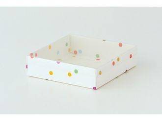 Коробка на 1 печенье с прозрачной крышкой, 11,5*11,5*3 см, горох