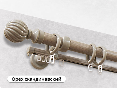 "Эра 28", металлопластиковый двухуровневый карниз под дерево