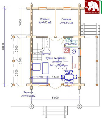 Проект 3-20, 80 кв.м., 5*8