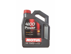 Масло моторное MOTUL 4100 Power 15W-50 4 л. Стандарты: ACEA A3 /B4, API SL /CF Одобрения: VW, MB