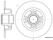 Диск тормозной задний 240 мм (без подшипника) Renault Megane 2 Clio3 STELLOX аналог 7701207823