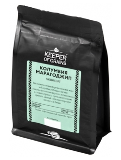 Кофе Keeper of Grains зерновой плантационный Марагоджип Колумбия, 0,25 кг