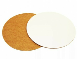 Подложка усиленная ДЕРЕВЯННАЯ Белая ламинированная (толщина 3 мм), диаметр 38 см