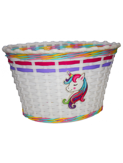 Корзинка для велосипеда детская на руль P04 Единорог