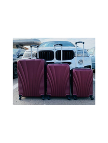 Комплект из 3х чемоданов ABS Olard ракушки S,M,L бордовый