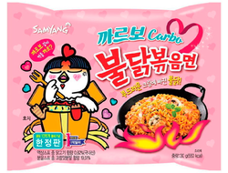 Лапша  Samyang со вкусом курицы и соуса карбонара, острая (Южная Корея)