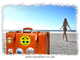 Наклейка на автомобиль или на чемодан - "Хочу в отпуск!" Прикольный знак для тех кому пора на море.