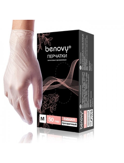 перчатки виниловые прозрачные