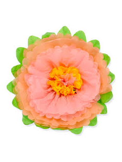 Бумажный цветок персиковый-розовый 51 см