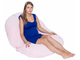 Подушка для беременных Рогалик 340 см наполнитель искусственный пух + наволочка на молнии сатин Розовый зефир