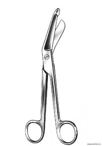 Ножницы для разрезания повязок с пуговкой г/и 185 мм П-27-106 Sammar